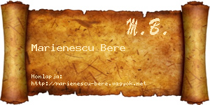 Marienescu Bere névjegykártya
